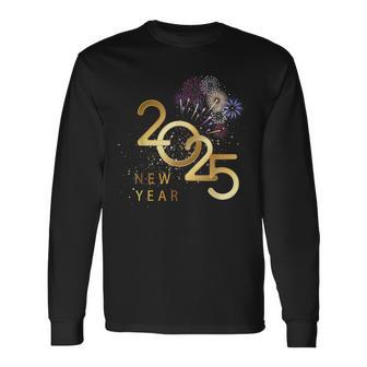 New Year's Eve Party Supplies 2025 Happy New Year Fireworks Langarmshirts - Geschenkecke