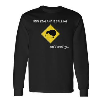 New Zealand Is Calling New Zealand Kiwi Backpacker Langarmshirts - Geschenkecke