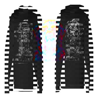 Newfoundland Lovers Pop Art Newfoundland Dog Long Sleeve T-Shirt - Monsterry