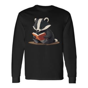 Nice Badger Reads A Book Reads Badger Langarmshirts - Geschenkecke