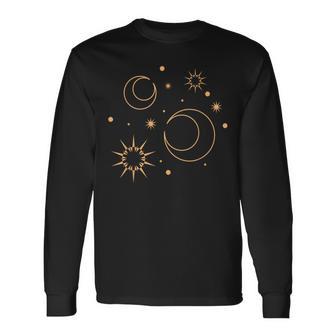 Night Star Moon Sun Sky Stars Esoteric Astrology Langarmshirts - Geschenkecke