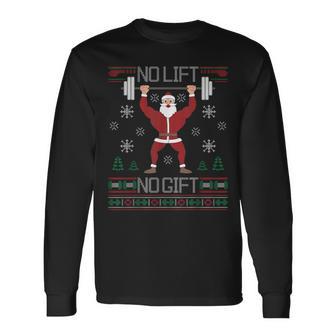 No Lift No Ugly Christmas Jumper Gym Santa Langarmshirts - Geschenkecke