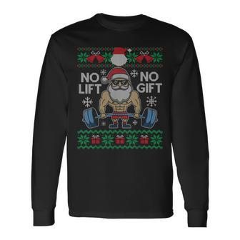 No Lift No Ugly Christmas Santa Gym Langarmshirts - Geschenkecke