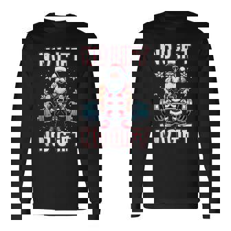 No Lift No Santa Claus Gym Fitness Weightlifting Tank Top Long Sleeve T-Shirt - Monsterry