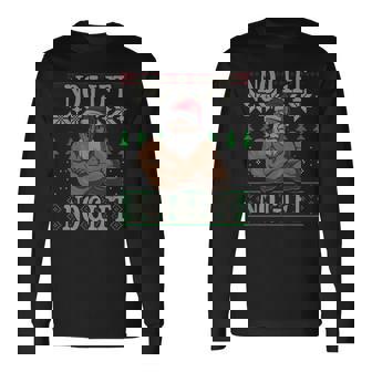No Lift No Santa Claus Ugly Christmas Gym Workout X-Mas Long Sleeve T-Shirt - Monsterry