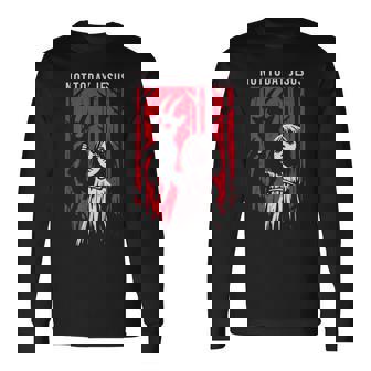 Not Today Jesus Satanic Goth Black Goat Demon 666 Alt Gothic Long Sleeve T-Shirt - Seseable