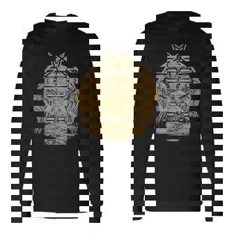 Occult Day Symbol Secret Mystical Baphomet Goat Long Sleeve T-Shirt - Monsterry