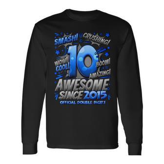 Official Double Digits 10 Year Old 10Th Birthday Boy Long Sleeve T-Shirt - Thegiftio UK