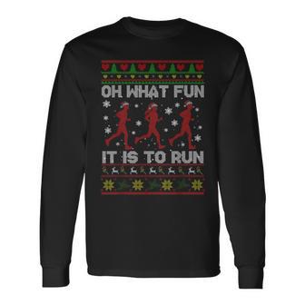 Oh What Fun It Is To Run Christmas Jumper Langarmshirts - Geschenkecke