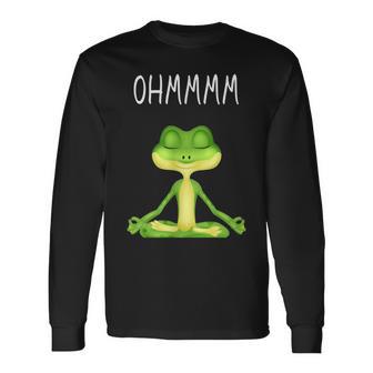 Ohmmmm With Saying Frog Meditation S Langarmshirts - Geschenkecke