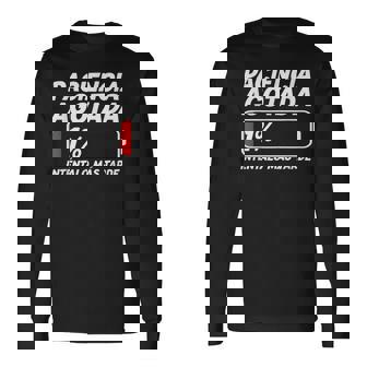 Paciencia Mamá Papá Pareja Cumpleaños Pijama Agotada Batería Camiseta de manga larga - Regaloses