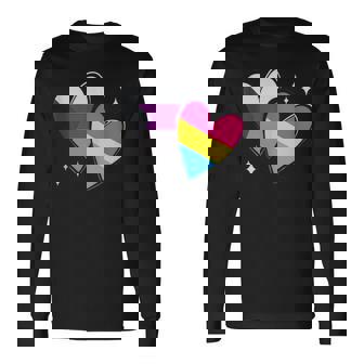 Panromantic Demisexual Flag Heart Apparel Celebrate Your Tank Top Long Sleeve T-Shirt - Monsterry