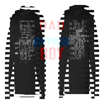 Papá Of The Birthday Boy Spider Web Bday Boy Spider Lover Camiseta de manga larga - Regaloses