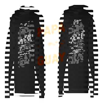 Papá Motero Hombre Divertida Moto Regalo Biker Motociclista Camiseta de manga larga - Regaloses