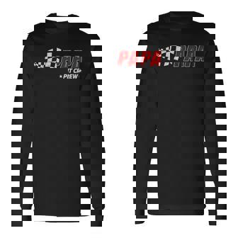 Papa Pit Crew Race Car Birthday Family Matching Pit Crew Long Sleeve T-Shirt - Seseable