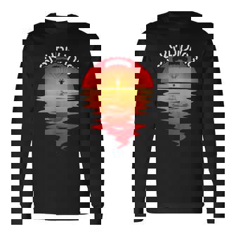 Parachuting Skydiver Vintage Sunset Parachutist Skydiving Long Sleeve T-Shirt - Monsterry