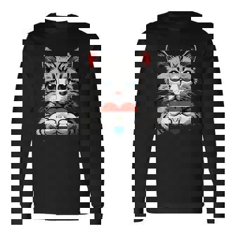 Paraguay Lindo Gato Corazón Orgullo Paraguayo Raíces Paraguayas Camiseta de manga larga - Regaloses