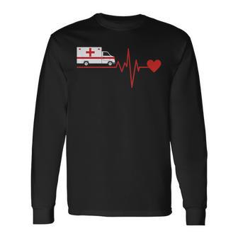 Paramedic With Emergency Service Driver Ekg Langarmshirts - Geschenkecke