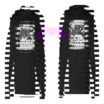 Peace Love Cure Alzheimers Disease Awareness Purple Ribbon Tank Top Long Sleeve T-Shirt - Monsterry