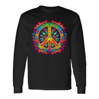 Peace Love Hippie Kostüm Tie Dye 60Er 70Er Jahre Langarmshirts - Geschenkecke