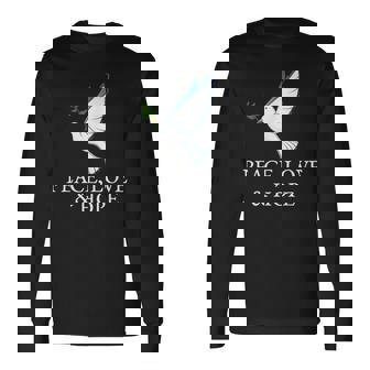 PEACE LOVE HOPE DOVE OLIVE BRANCH Long Sleeve T-Shirt - Monsterry