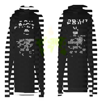 Peas Out Hip World Peace On Earth Pun Achieved World Peas Premium Long Sleeve T-Shirt - Monsterry