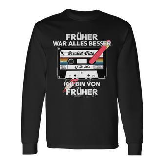 With Pencil Früher War Alles Besser Retro Cassette Langarmshirts - Geschenkecke