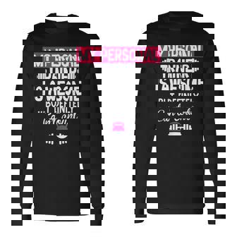 My Personal Trainer Is Awesome But Can't Count Gym Long Sleeve T-Shirt - Monsterry