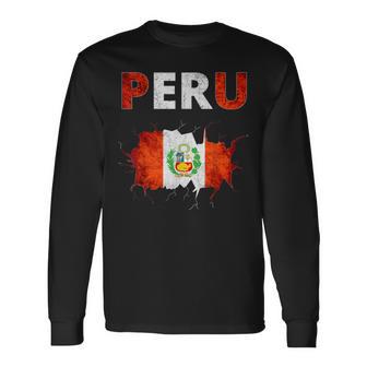 Peru Football Jersey Quali Peru Flag Langarmshirts - Geschenkecke