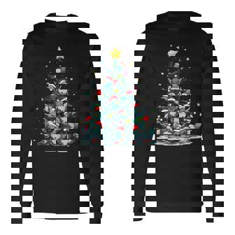 Pigeon Christmas Tree Rock Dove Holiday Long Sleeve T-Shirt - Monsterry
