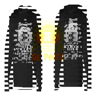 Pint Attacker Drinking Glass Liquor Cider Beverages Long Sleeve T-Shirt - Monsterry