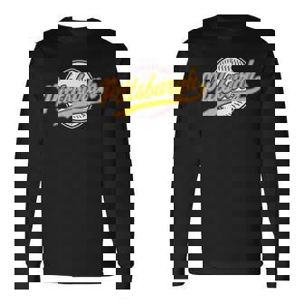 Pittsburgh Vintage Baseball Throwback Retro Long Sleeve T-Shirt | Mazezy
