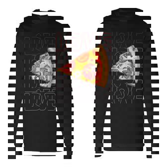Pizza Slice Valentines Couples Matching Pajamas For Her Long Sleeve T-Shirt - Monsterry
