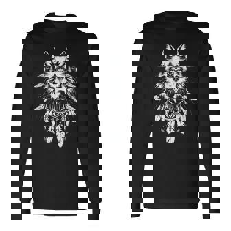 Plume De Loup Indien T-shirt à manches longues - Cadeauxyz