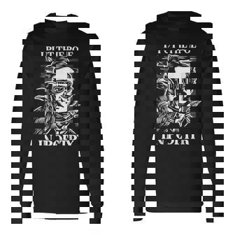Poesía Poesía Edgar Allan Poe Con Raven Gothic Horror Escritor Camiseta de manga larga - Regaloses