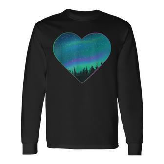 Polar Lights Heart Northern Lights Aurora Borealis Langarmshirts - Geschenkecke