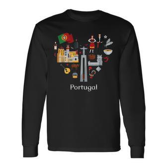 Portugal Lisbon Card Icon Traditional Keepsake Langarmshirts - Geschenkecke