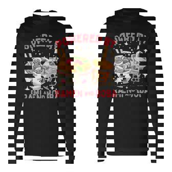 Powered By Ramen And Boba Ramen Boba Bubble Tea Long Sleeve T-Shirt - Monsterry