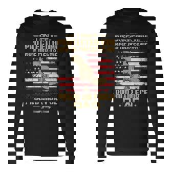 Now He Protects Me USAF Dad T-Shirt Proud Air Force Dad Long Sleeve T-Shirt - Monsterry