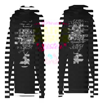 Proud Air Force Sister Camo US Flag Dog Tag Military Sibling Long Sleeve T-Shirt - Monsterry