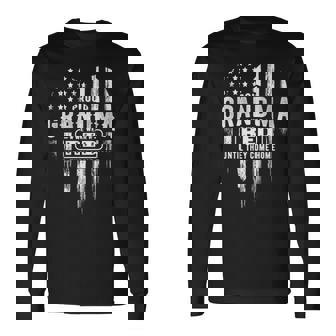 Proud Grandma Red Friday American Flag Heart Military Family Premium Long Sleeve T-Shirt - Monsterry