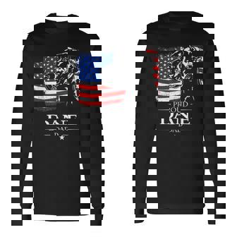 Proud Great Dane Dad American Flag Patriotic Giant Dog Long Sleeve T-Shirt - Monsterry