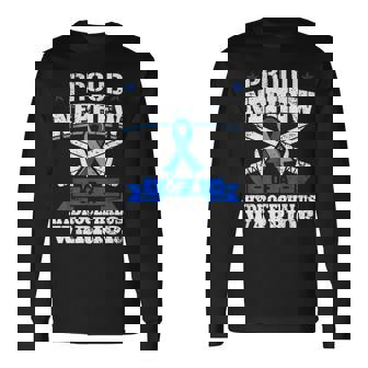 Proud Nephew Of A Hydrocephalus Warrior Awareness Ribbon Long Sleeve T-Shirt - Monsterry