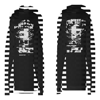 Punk Rock Since 1979 Skull Rock Hands 45Th Birthday Camiseta de manga larga - Regaloses