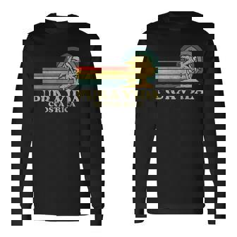 Pura Vida Beach Costa Rica Family Vacation Vintage Palm Tree Long Sleeve T-Shirt | Seseable CA