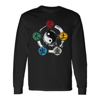 Qigong Five Elements Tai Chi Meditation Ying & Yang Langarmshirts - Geschenkecke