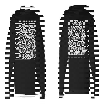 Qr Scan Code Adult Humor Sarcasm F-Ck You Back Print Long Sleeve T-Shirt | Mazezy