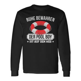 Quiet Keep The Pool Boy Lifeguard Pool Boy Langarmshirts - Geschenkecke