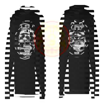 Raccoon Ramen Kawaii Neko Japanese Noodles Aesthetic Long Sleeve T-Shirt - Monsterry