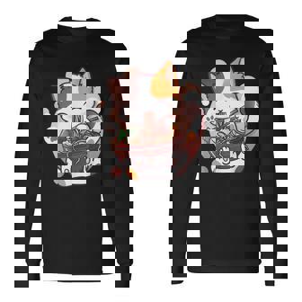 Ramen Cat Anime Kawaii Neko Japanese Long Sleeve T-Shirt - Monsterry